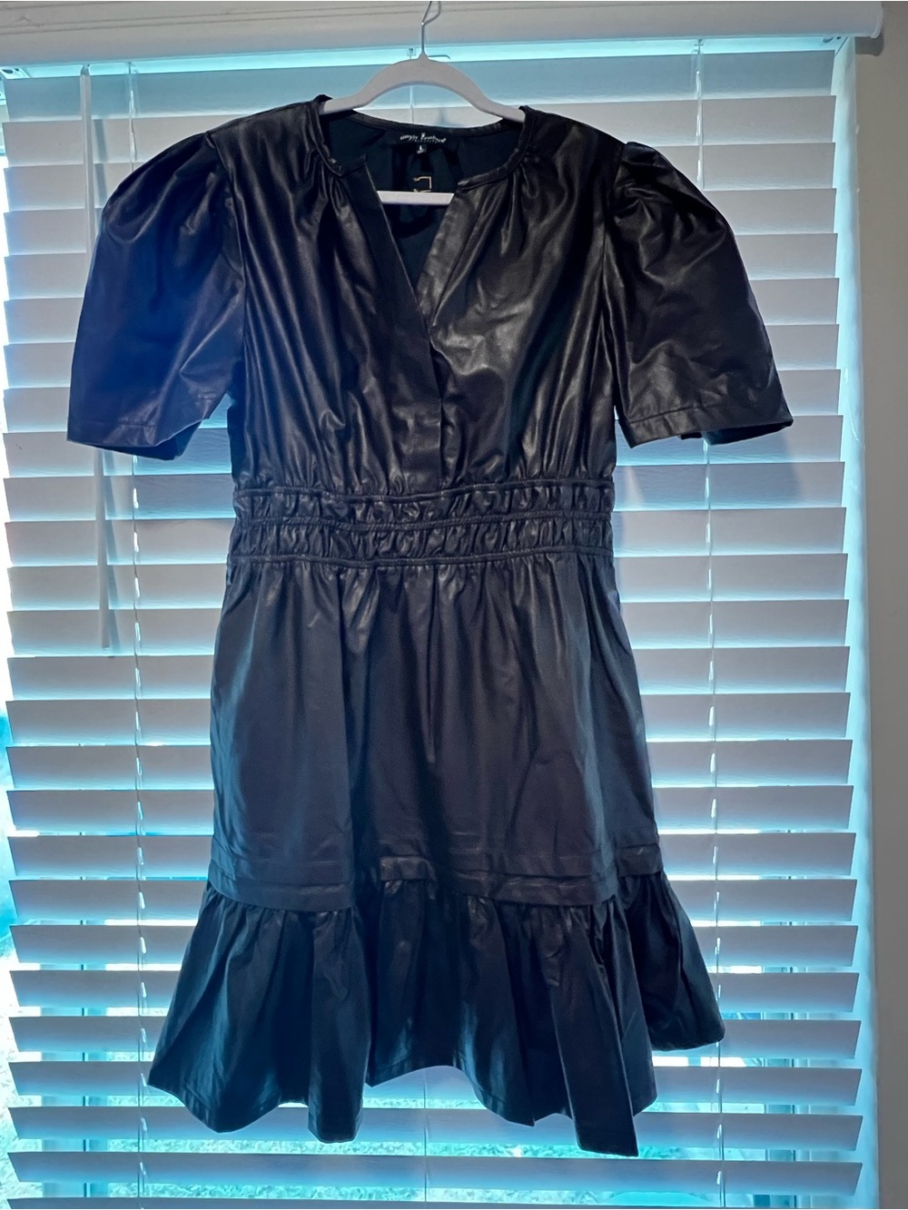 Simply Southern Brown Faux Leather Gathered-Waist Dress
